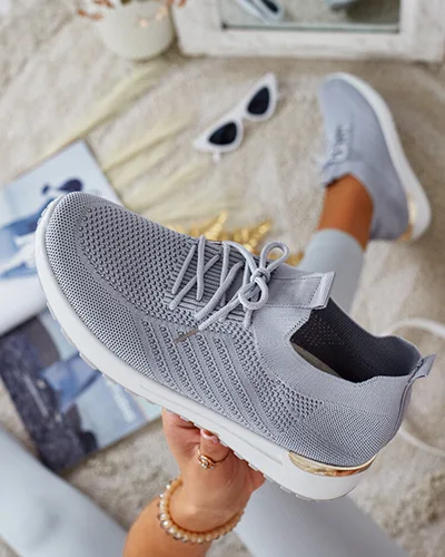 Royalfashion Damskie materiałowe buty sportowe Amgent