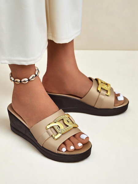 Royalfashion Damskie klapki na koturnie Nolia