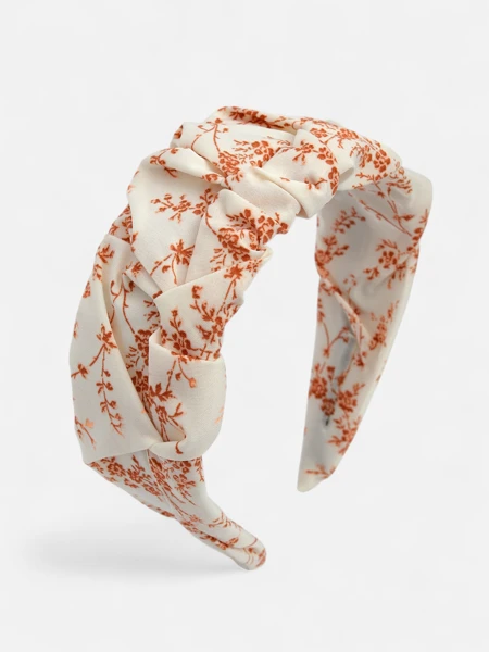 Royalfashion Opaska do włosów z marszczeniem i printem