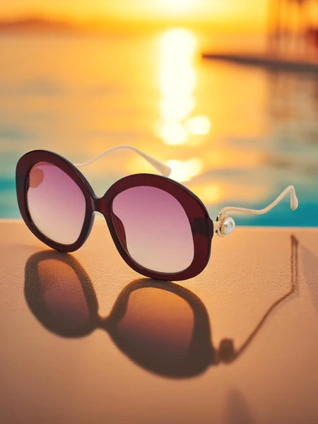 Royalfashion Okulary przeciwsłoneczne z ozdobnymi nausznikami Glam Shine