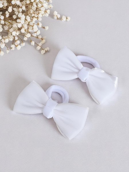 Royalfashion Zestaw 2 gumek do włosów z kokardkami Satinella