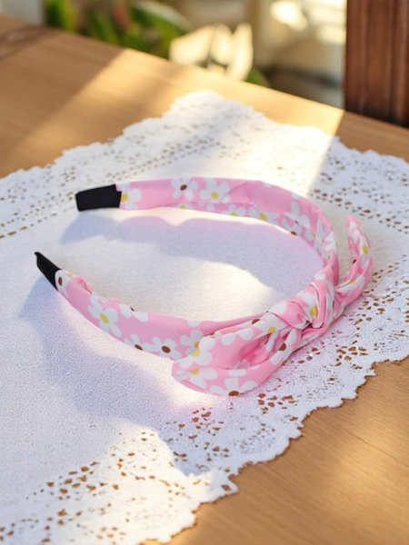 Royalfashion Обруч для волосся з бантиком у квітах Флорінка