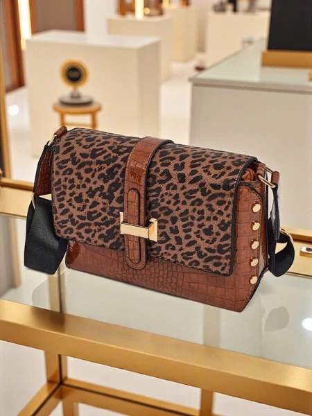 Lakierowana mała damska torebka z eko skóry Panthere Mist