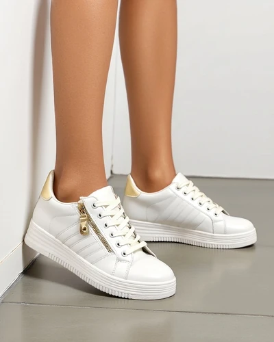 Royalfashion Sportowe sneakersy damskie z ozdobnym suwakiem Evrove