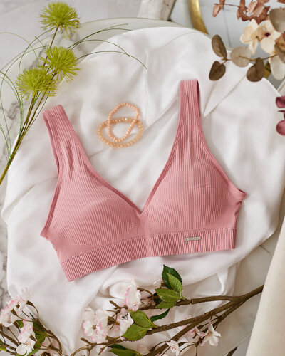 Royalfashion Damski biustonosz sportowy prążkowany