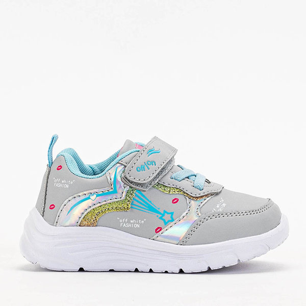 OUTLET Buty sportowe dziewczęce jasnoszare z printem Jako- Obuwie