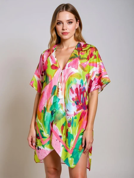 Royalfashion Pareo- Tunika letnia plażowa damska wzorzysta Wild Coast