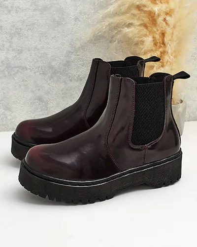 Royalfashion Botki damskie eko skórzane Movitas