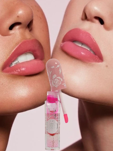 Błyszczyk do ust z brokatem zmianiający kolor Pink