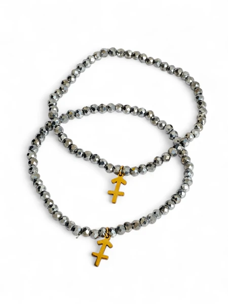 Royalfashion Dwie Bransoletki damskie z zawieszką kotwicy