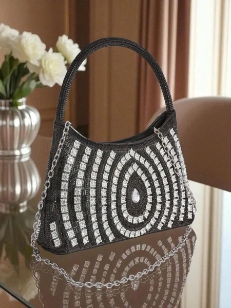 Royalfashion Kopertowa torebka damska z cyrkoniami Sova Glint