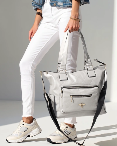 Royalfashion Damska torebka z eko skóry z kieszonką na przodzie