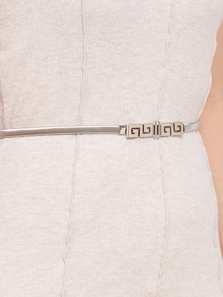 Жіночий металевий срібний пасок Heraklesa Greca glamour стильний 64-100 см