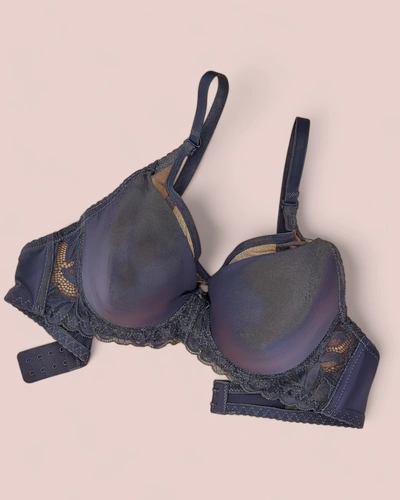 Royalfashion Damski usztywniany biustonosz z siateczką