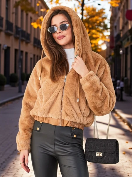 Royalfashion Kurtka damska z imitacji futra