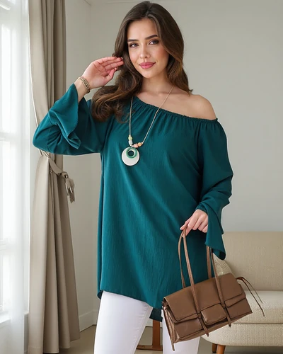 Royalfashion Bluzka damska a'la hiszpanka z falbankami