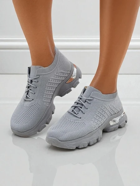 Damskie Sneakersy Atenea Light Szare tkaninowe na płaskiej podeszwie 4,5 cm