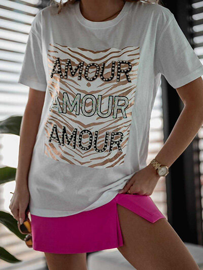 Royalfashion Bluzka damska z ozdobnym printem