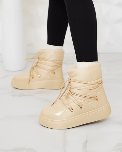 Royalfashion Wsuwane śniegowce damskie w beżowym kolorze Dabenda