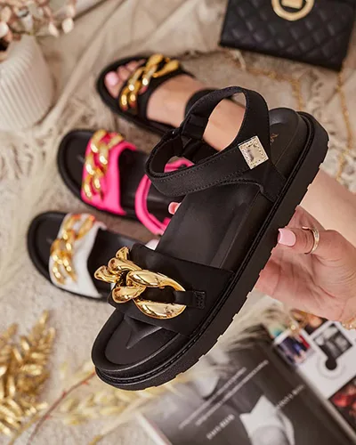 Royalfashion Damskie sandały z łańcuszkiem Orette