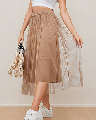 Royalfashion Damska dwuwarstwowa spódnica midi