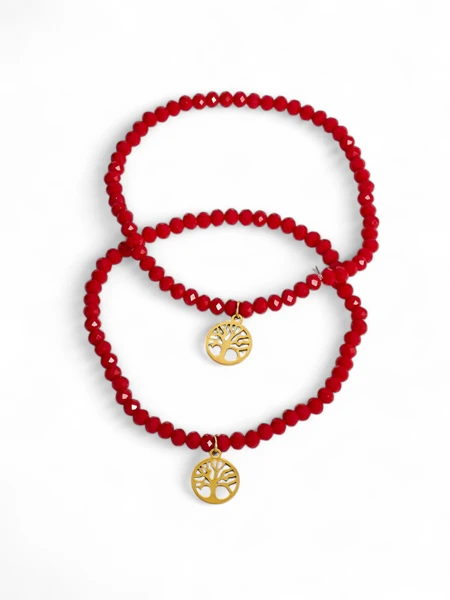 Royalfashion Dwie Bransoletki damskie z zawieszką drzewa