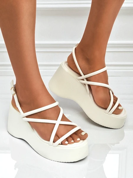 Royalfashion Sandałki damskie na koturnie Skyline Straps