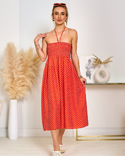 Royalfashion Damska sukienka do kolana w kropki