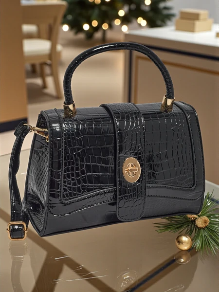 Lakierowana Mała damska torebka z eko skóry Lunaya