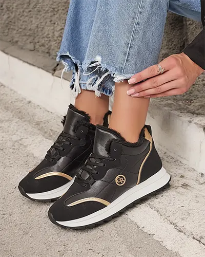 Royalfashion Ocieplane sneakersy damskie z futerkiem Ozzix