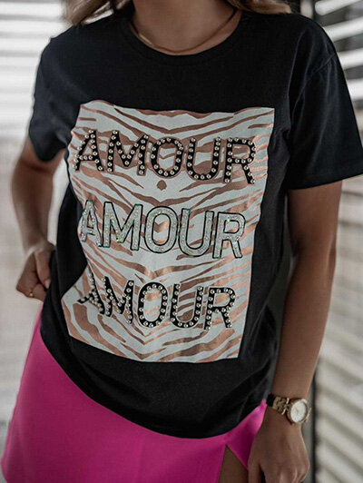 Royalfashion Bluzka damska z ozdobnym printem