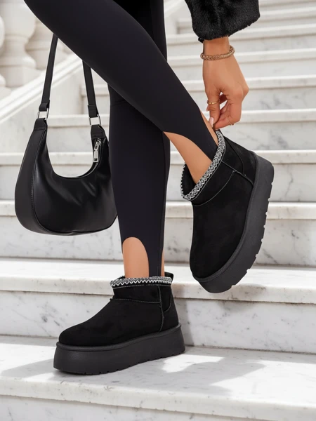 Royalfashion Krótkie buty a'la śniegowce damskie Xoalla