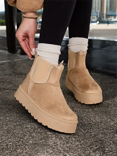 Royalfashion Krótkie buty a'la śniegowce damskie Vierris