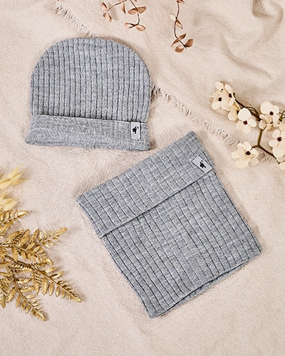 Royalfashion Komplet zimowy uniwersalny- czapka typu beanie z kominem