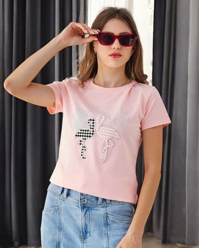 Royalfashion Bawełniany damski t-shirt Flaming Love