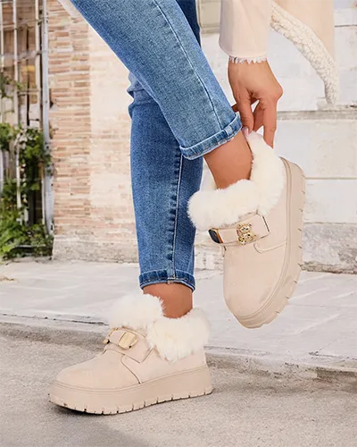 Royalfashion Krótkie buty a'la śniegowce damskie Dobis