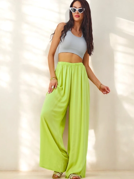 Royalfashion Wiskozowe proste spodnie damskie materiałowe