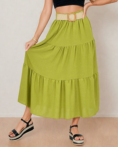 Royalfashion Damska spódnica midi z paskiem