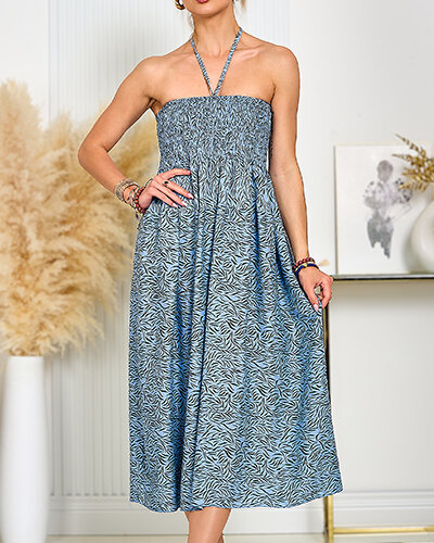 Royalfashion Damska sukienka midi z printem