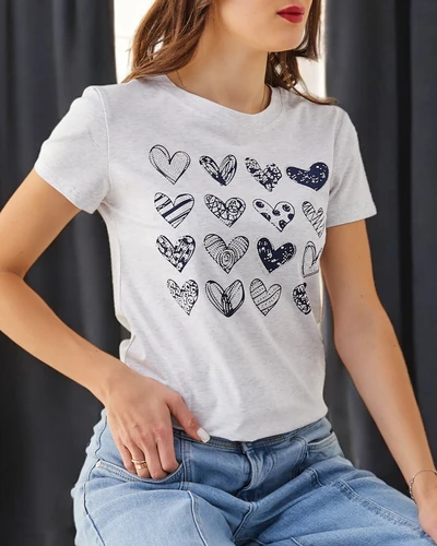 Royalfashion Bawełniany damski t-shirt A lot of Hearts