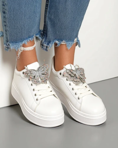 Royalfashion Sneakersy damskie na platformie z motylkiem Obellay