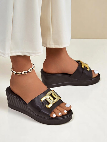 Royalfashion Damskie klapki na koturnie Nolia