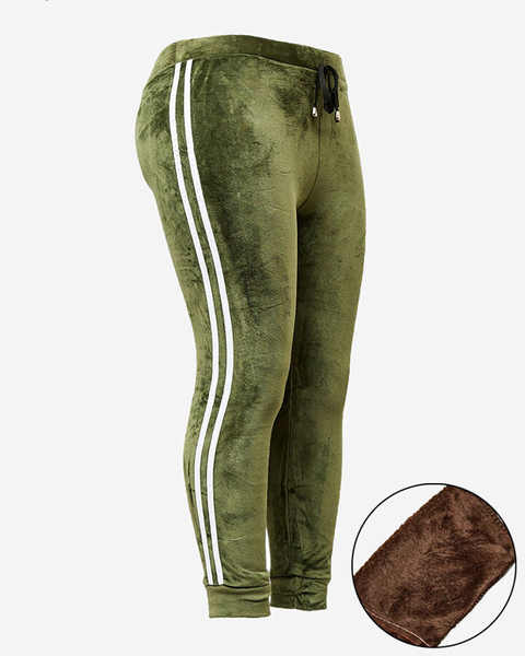 Royalfashion Damskie ocieplane spodnie dresowe z lampasami