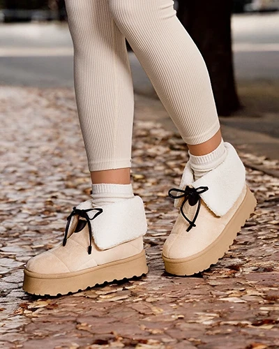 Royalfashion Śniegowce damskie sznurowane Wdeno