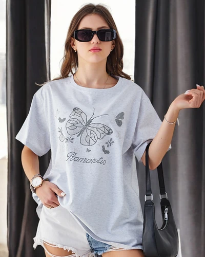 Royalfashion Bawełniany damski t-shirt Romantic Butterfly
