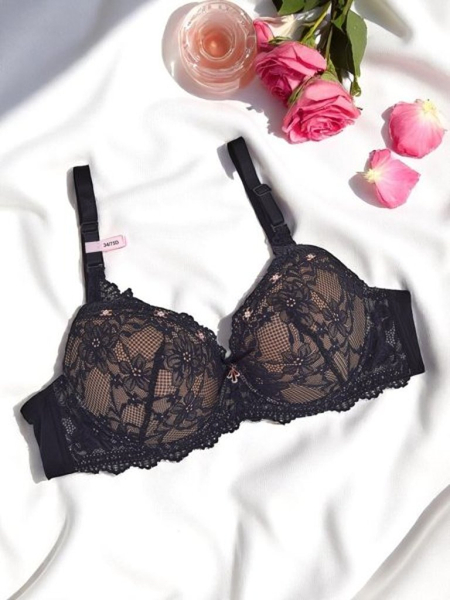 Royalfashion Damski usztywniany biustonosz z koronką Delicate Grace