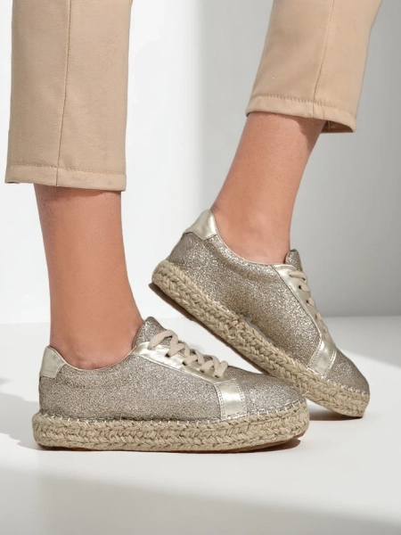 Royalfashion Trampki damskie z brokatem Sercele