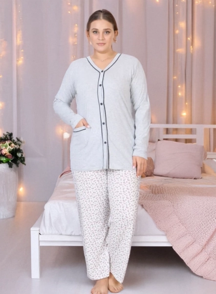 Royalfashion Bawełniana damska 2-częściowa piżama PLUS SIZE