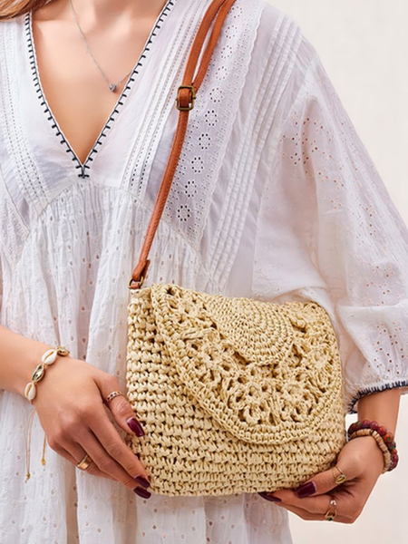 Royalfashion Mała słomiana torebka damska Sunny Stripes Mini