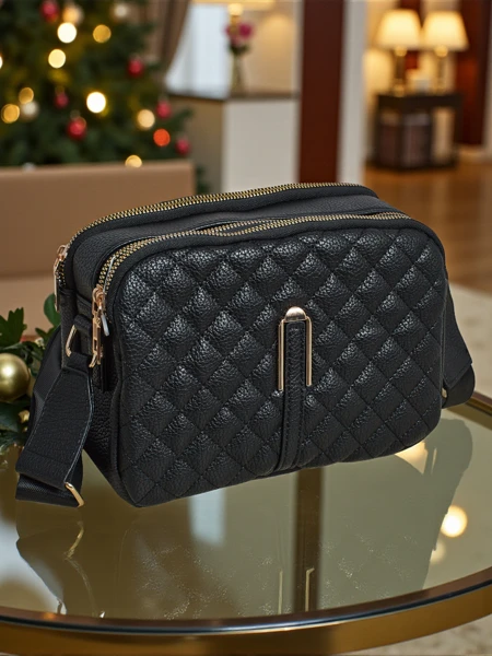 Pikowana Mała damska torebka z eko skóry Corinne